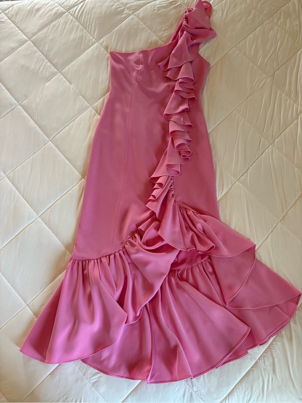 cinq à sept Pink Ruffle Cocktail Dress